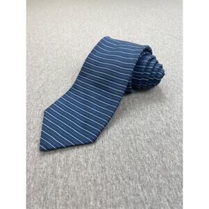 Brooks Brothers Makers Tie Mens Blue Wide 4" Striped 100% Silk 57" Long